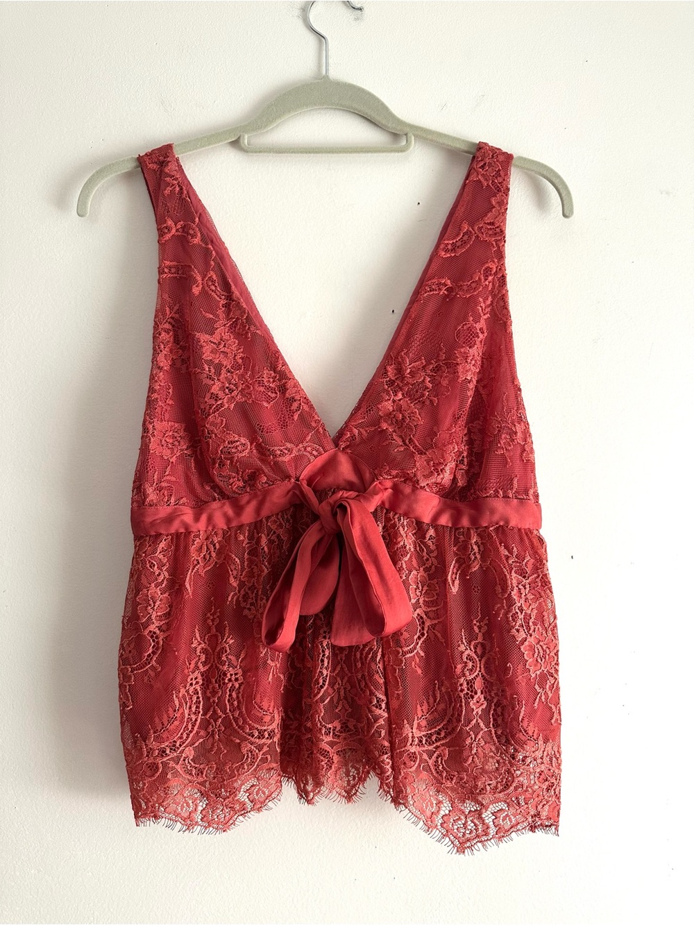 Free People • Chante Lace Tie-Front Tank Top in Frenchie Kiss